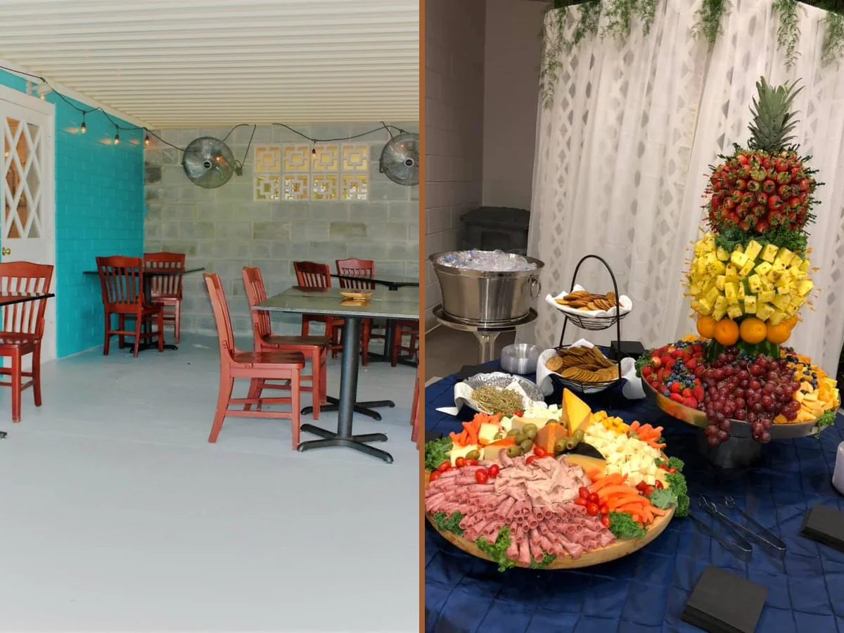 Bar area beside dining tables